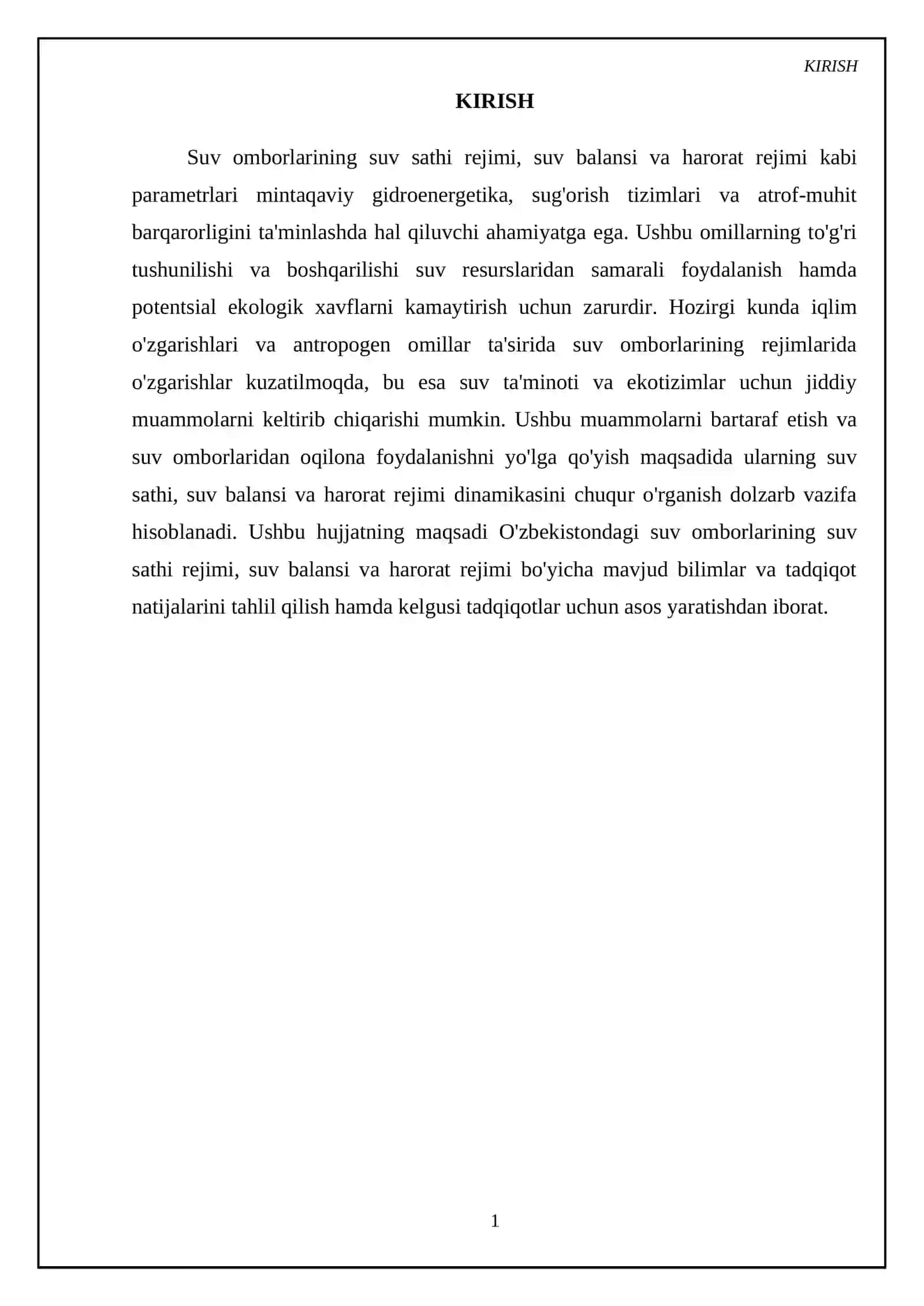 Suv omborlarning suv sathi rejimi,suv balansi,harorat rejimi 3