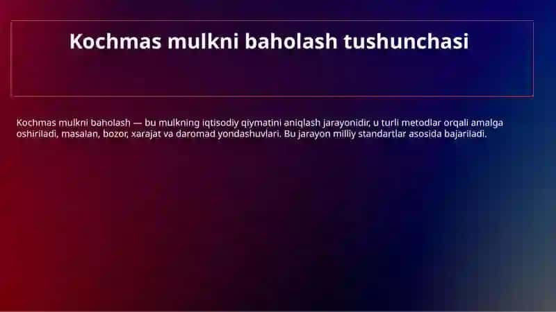 Kochmas mulkni baholashning milliy andozalari 3