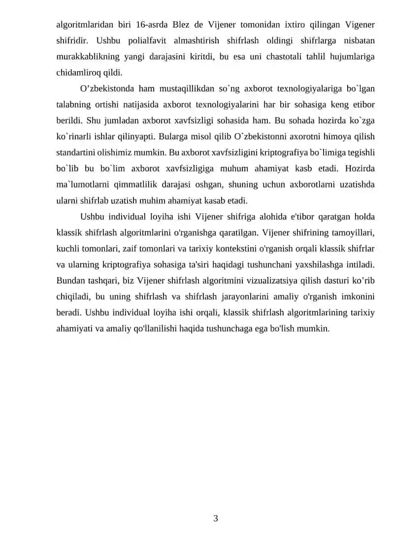 KURS ishi Axborotlarni kriptografik himoyalash vositalarini ishlab chiqishda qo‘yiladigan asosiy talablar 3
