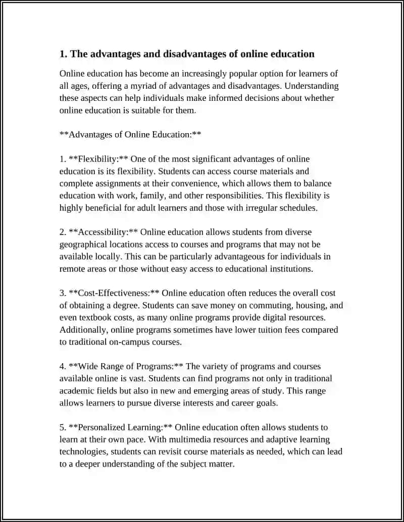 Online Education: Advantages and Disadvantages 3
