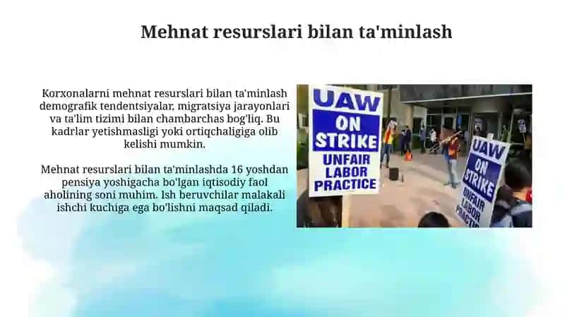 Korxonalarda mehnat resurslaridan foydalanish 3
