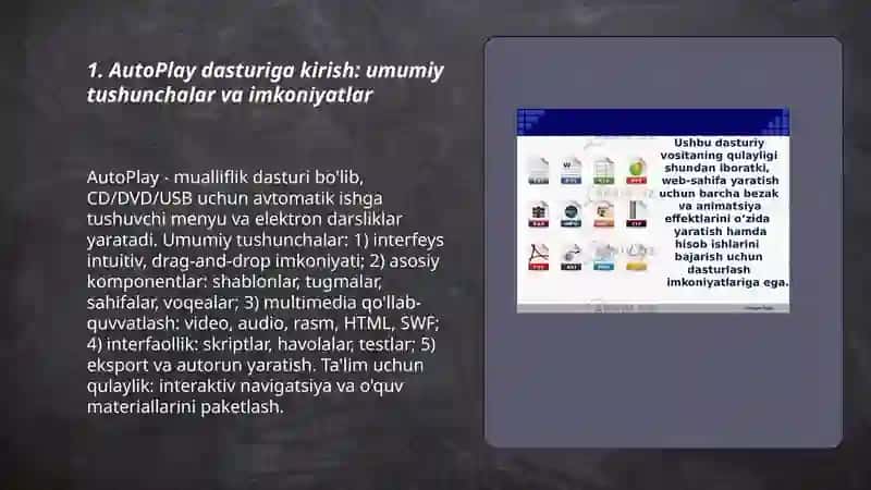 Mualliflik dasturlar yordamida elektron darslik yaratish (AutoPlay dastur yordamida) 3