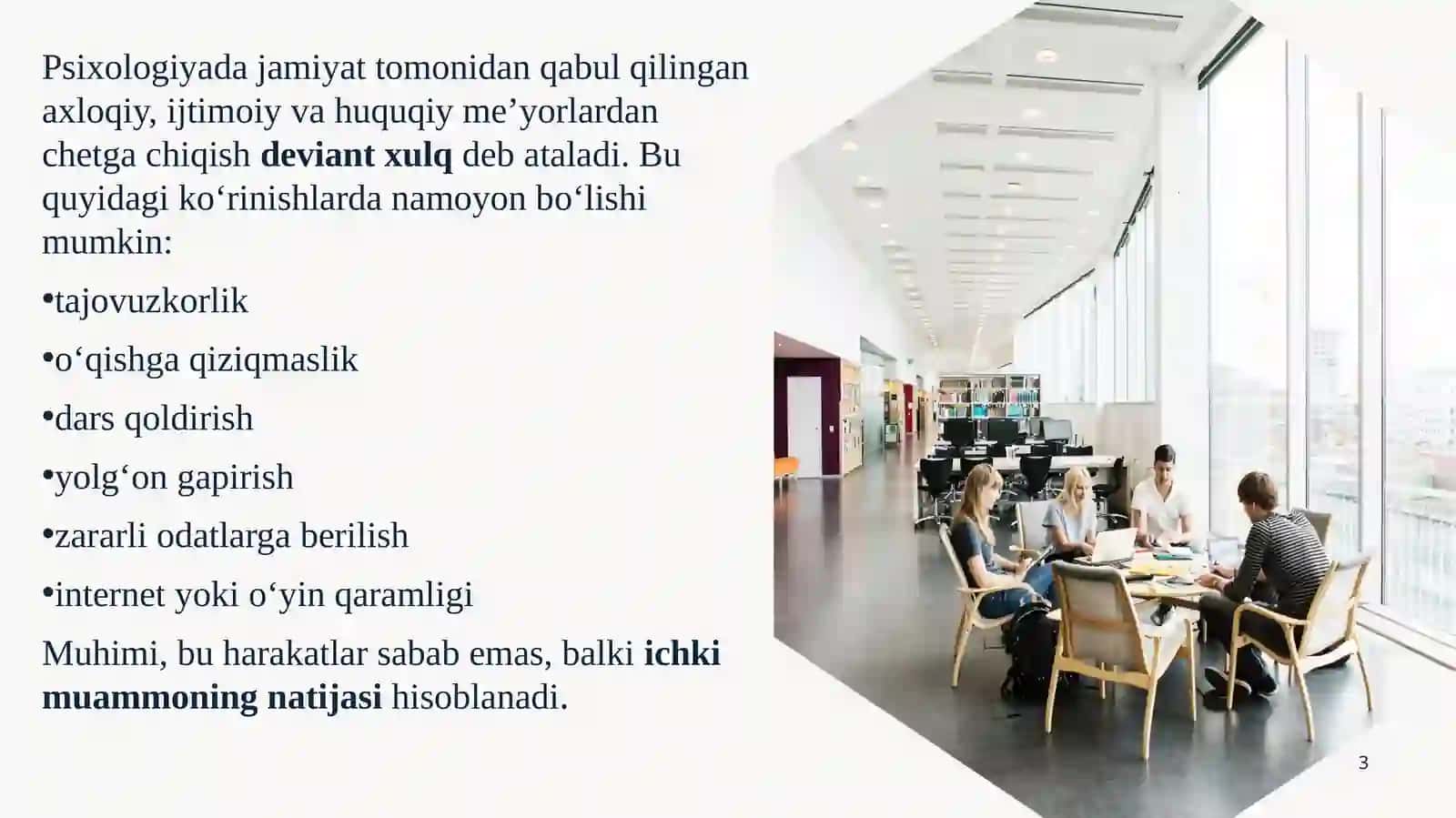Psixologik omillar – yoshlar daxulqio‘ishishnikeltirib chiqaruvchi omillar sifatida 3