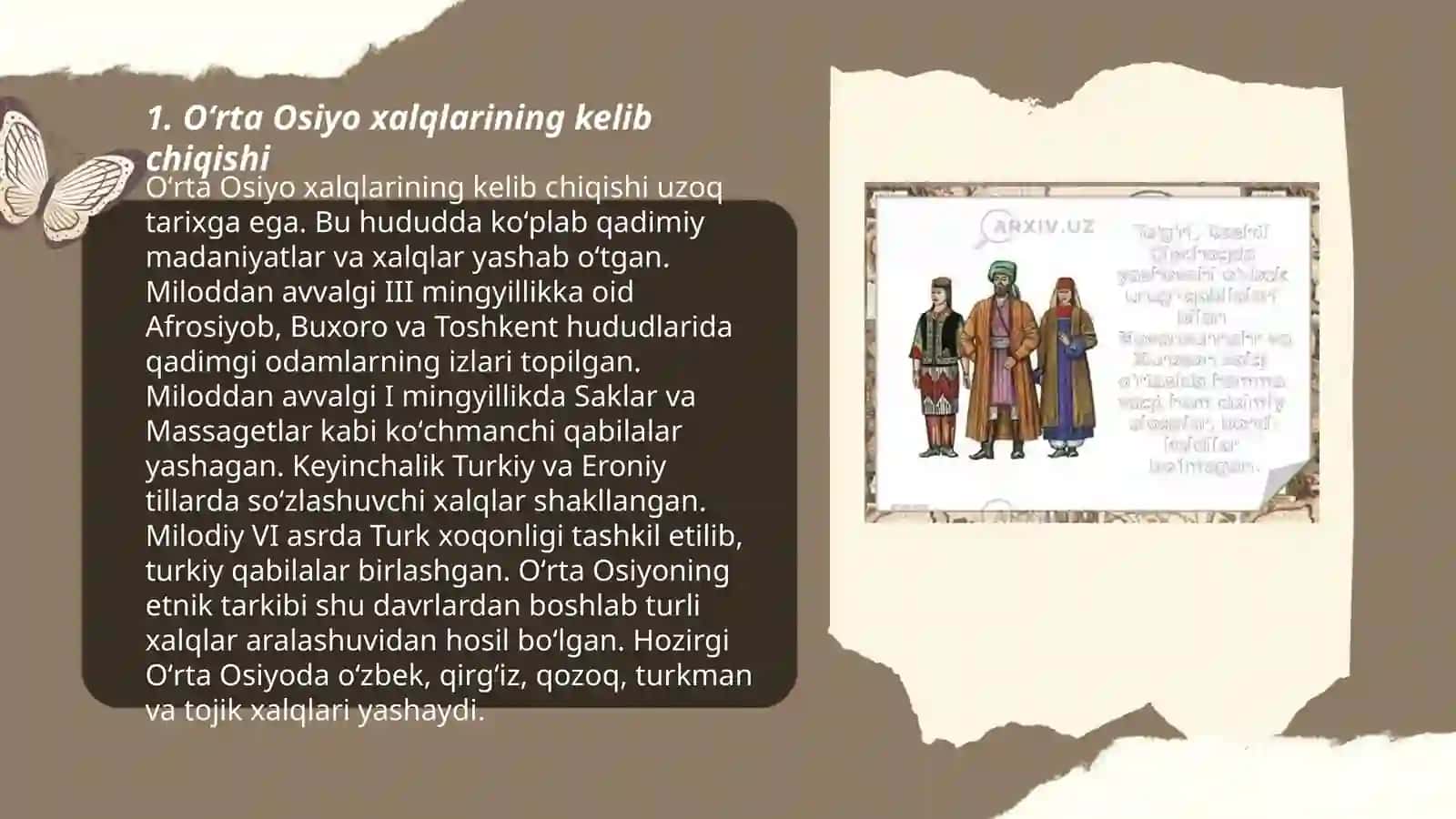 Oʻrta Osiyo xalqlari etnogenezi va etnik tarixi 3