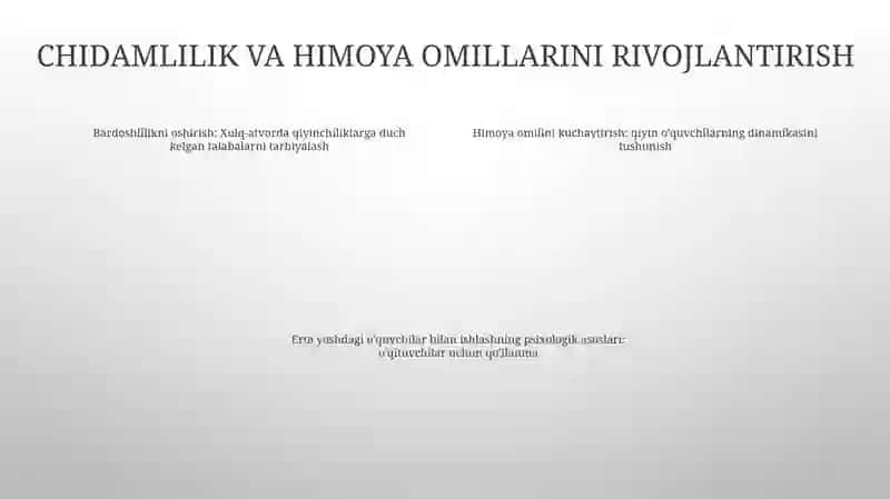 Tarbiyasi Qiyin OʻQuvchilar Bilan Ishlashning Psixologik Asoslari 3