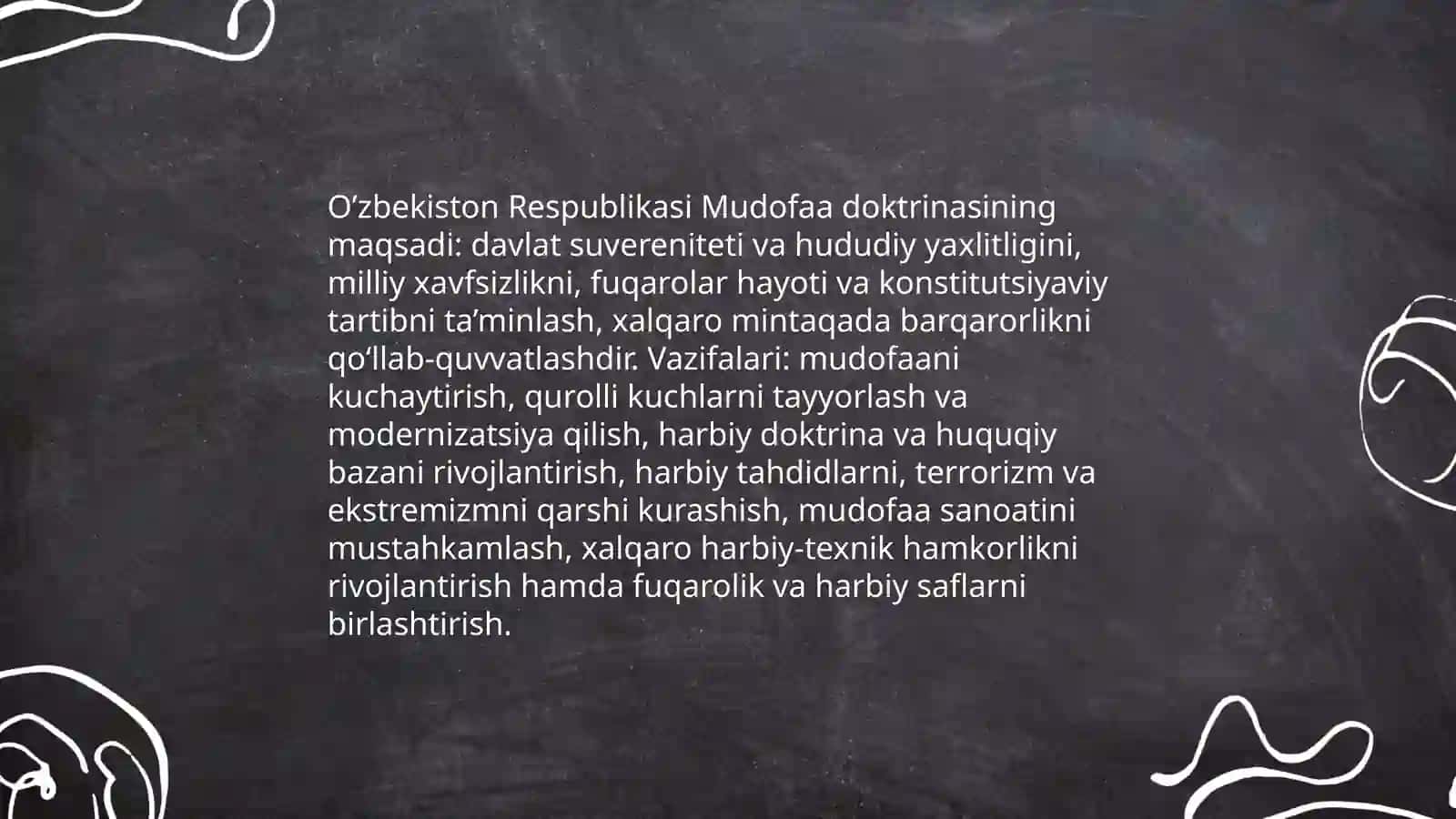 O’zbekiston Respublikasi Mudofaa doktrinasi 3