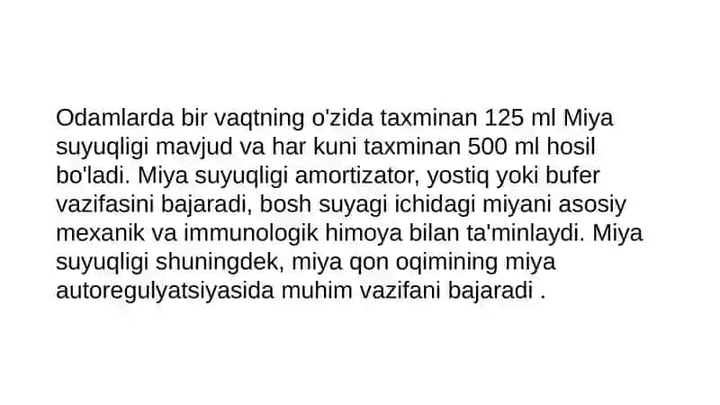 Orqa miya va bosh miya suyuqligi, anatomiya. 3
