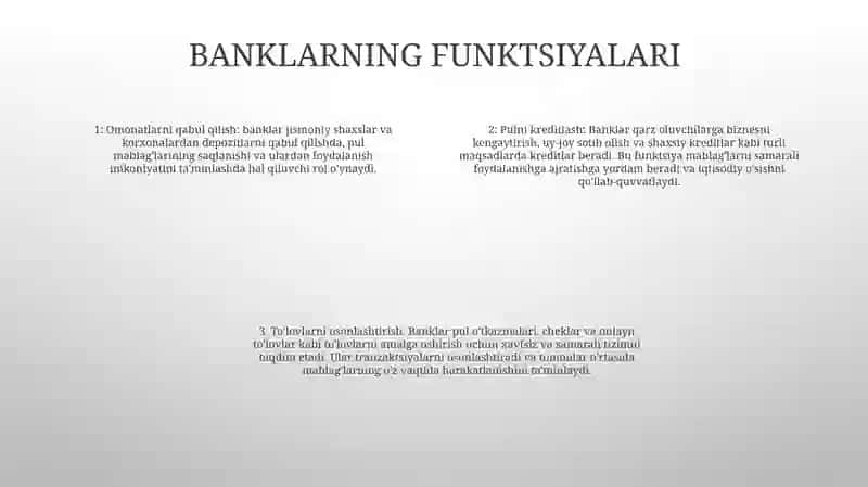 Bank ishi: Ta'rif Bank 3