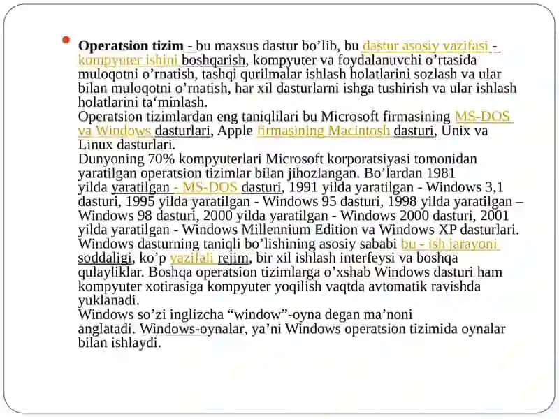 WINDOWS operatsion tizimi 3
