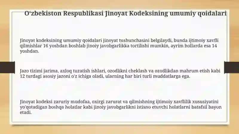 O‘zbekiston Respublikasi Jinoyat Kodeksining Umumiy Qoidalari 3