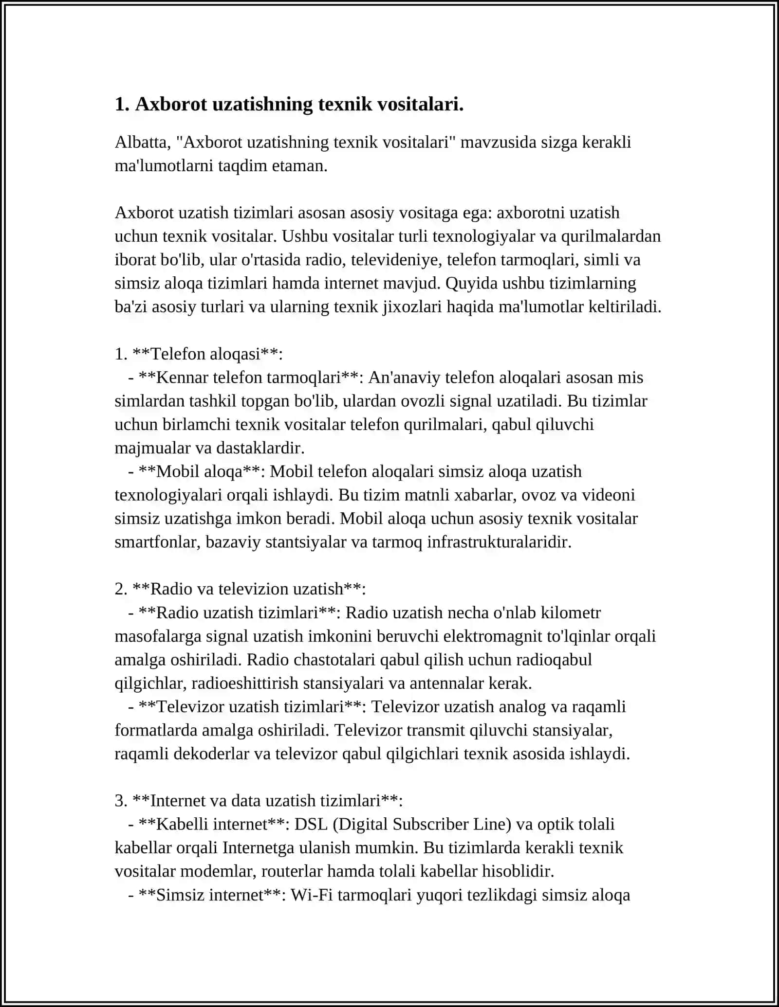 AXBAROT UZATISHNING TEXNIK VOSITALARI VA ULARDAN FOYDALANISH 3