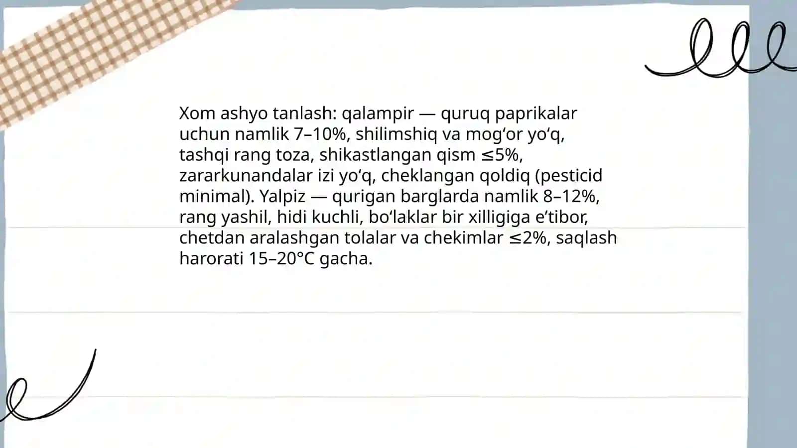 Qalampir yalpiz nastoykasi sifatini baholash, qadoqlash va oʻrash 3