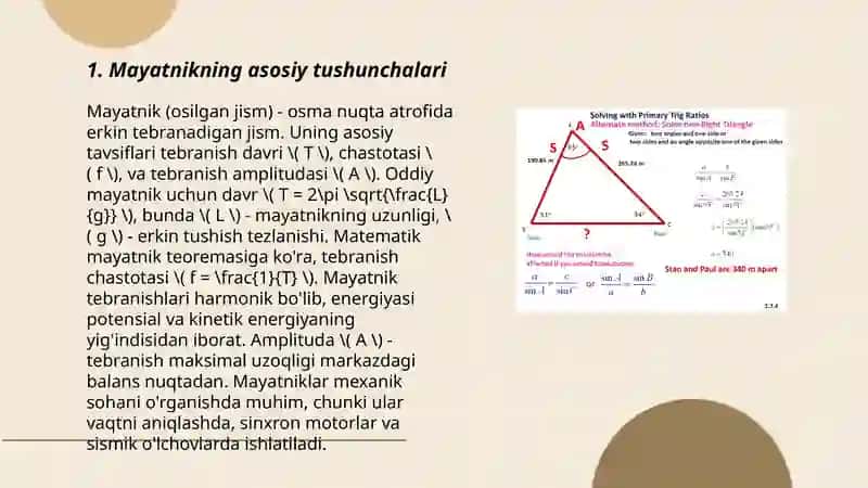 MATEMATIK MAYATNIK YORDAMIDA ERKIN TUSHISH TEZLANISHINI ANIQLASH 3