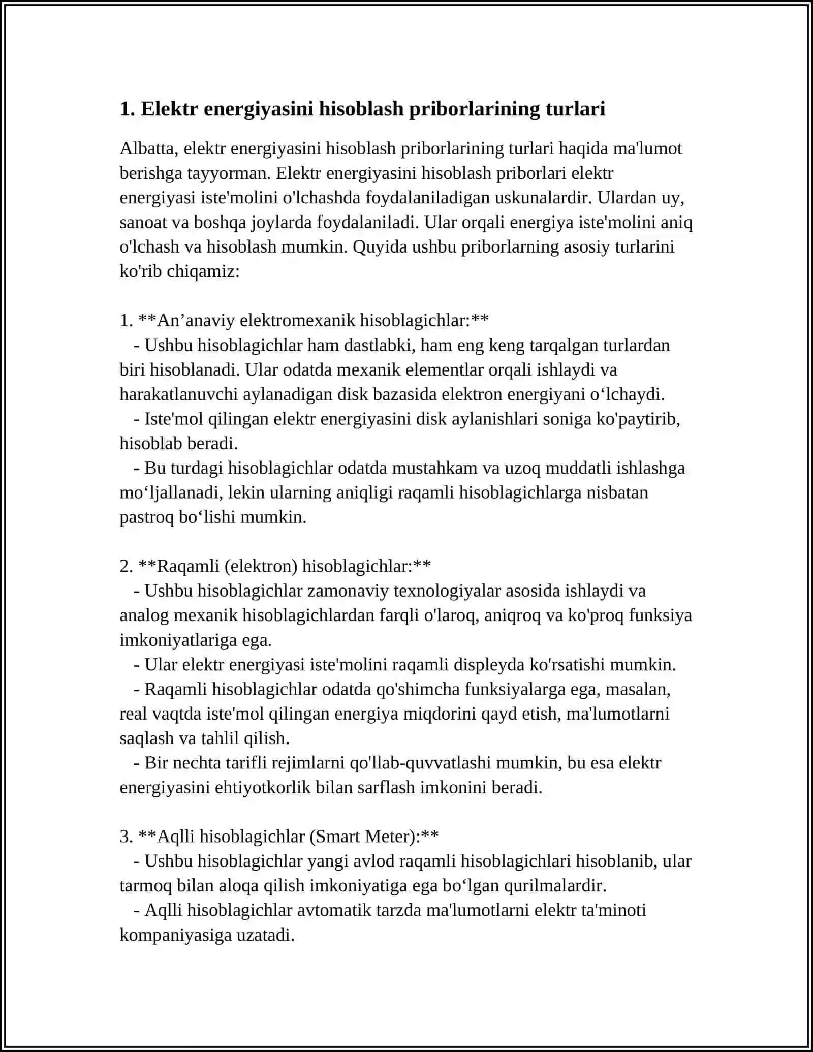 Elektr energiyasini hisoblash priborlari 3
