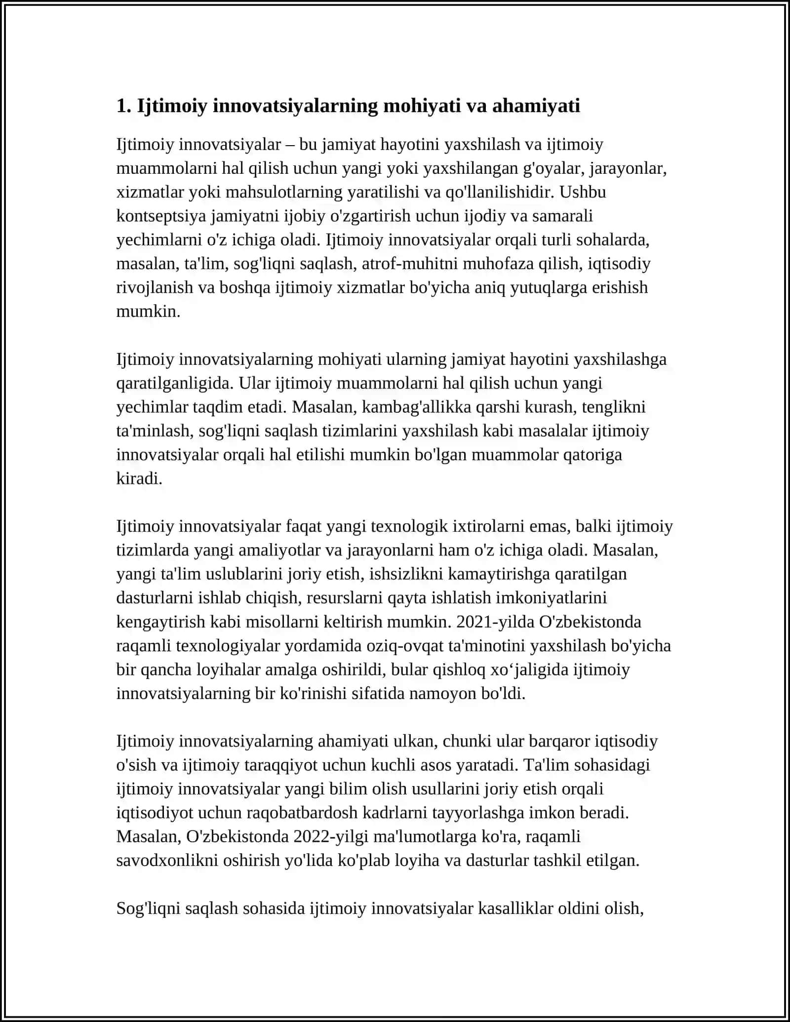 IJTIMOIY INNOVATSIYALARNING FUQAROLIK JAMIYATI SHAKLLANISHI VA RIVOJLANISHIGA TAʼSIRI 3