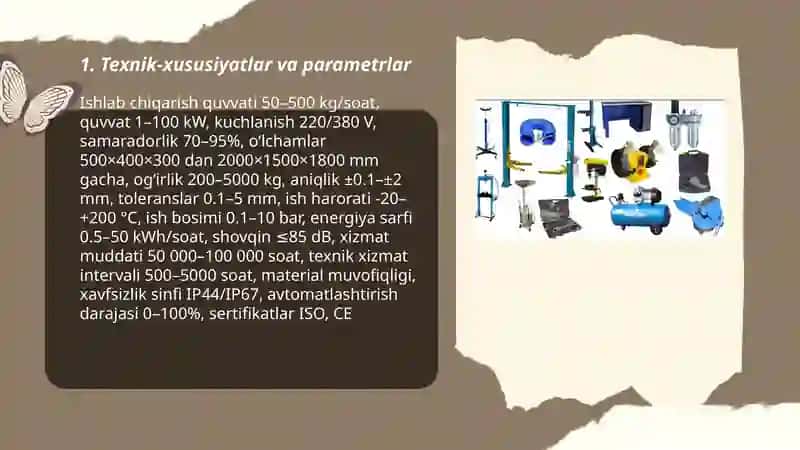 Texnologik uskunalarni tanlash mezonlari 3