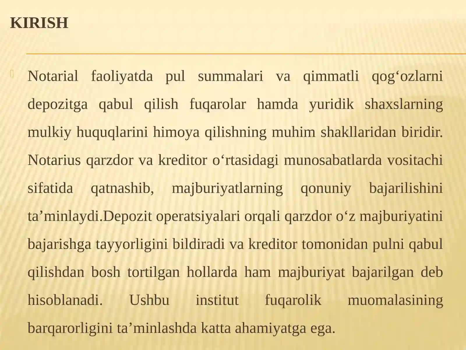 Pul summalari va qimmatli qog'ozlarni depozitga qabul qilish 3