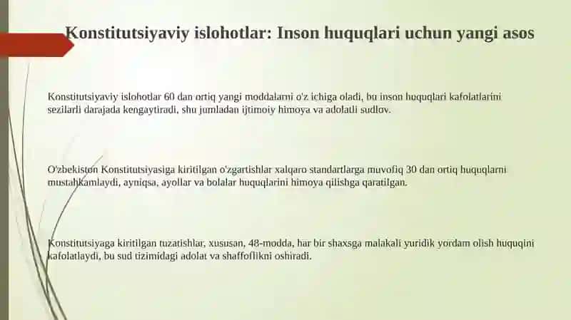 Konstitutsiyaviy islohotlar: Inson huquqlari uchun yangi asos 3