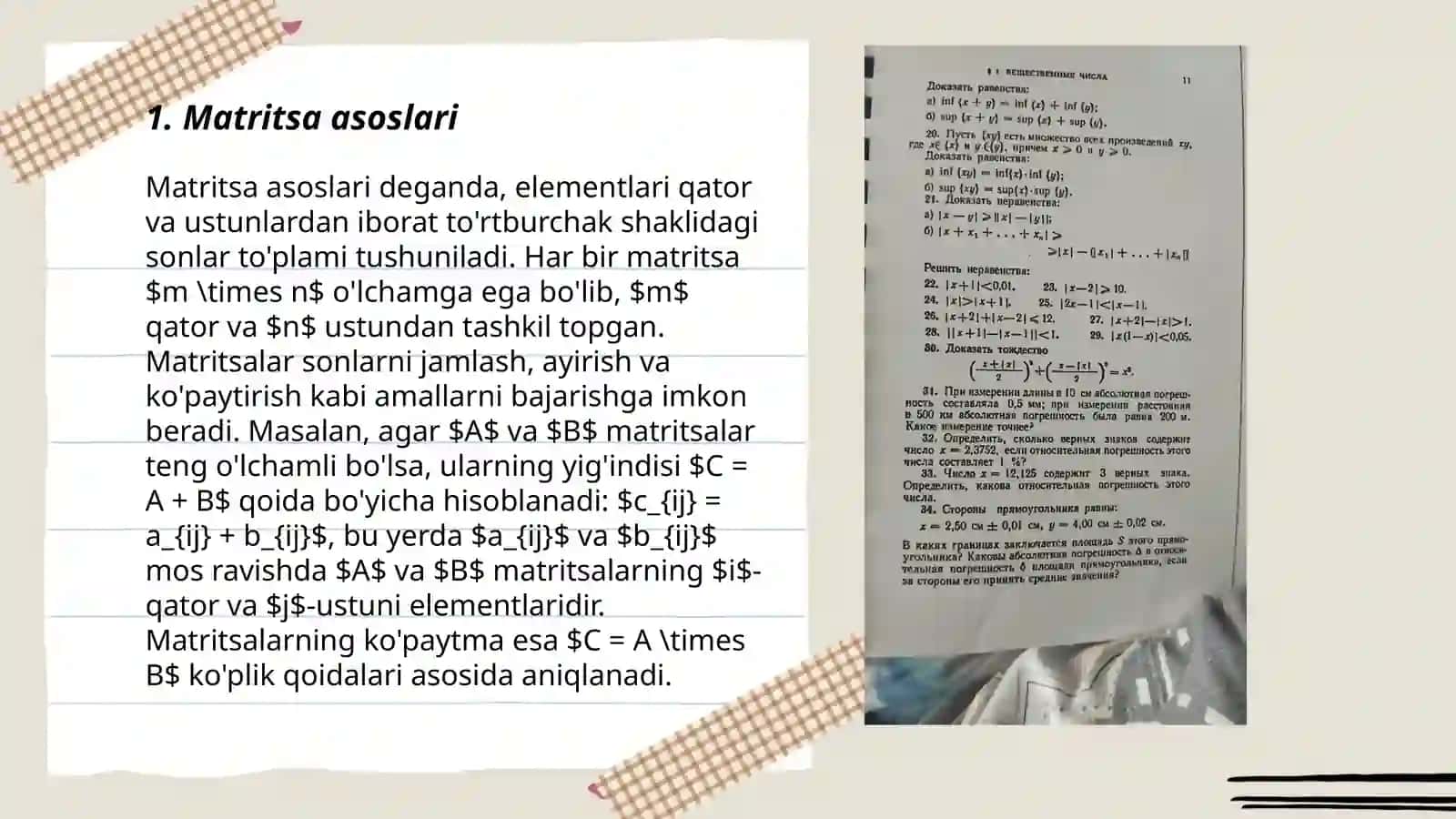 Matritsaning rangi 3