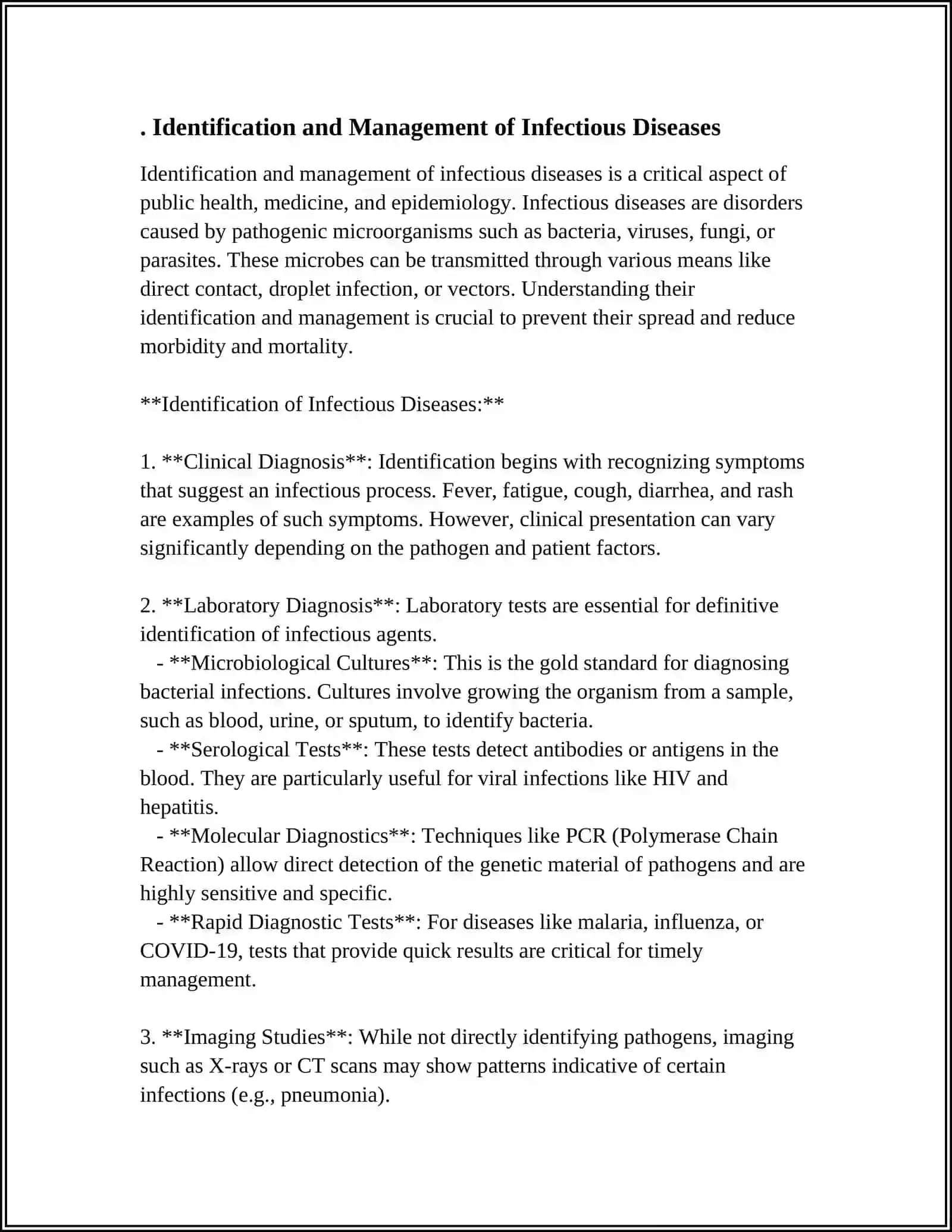 Identification and Management of Infectious Diseases 3