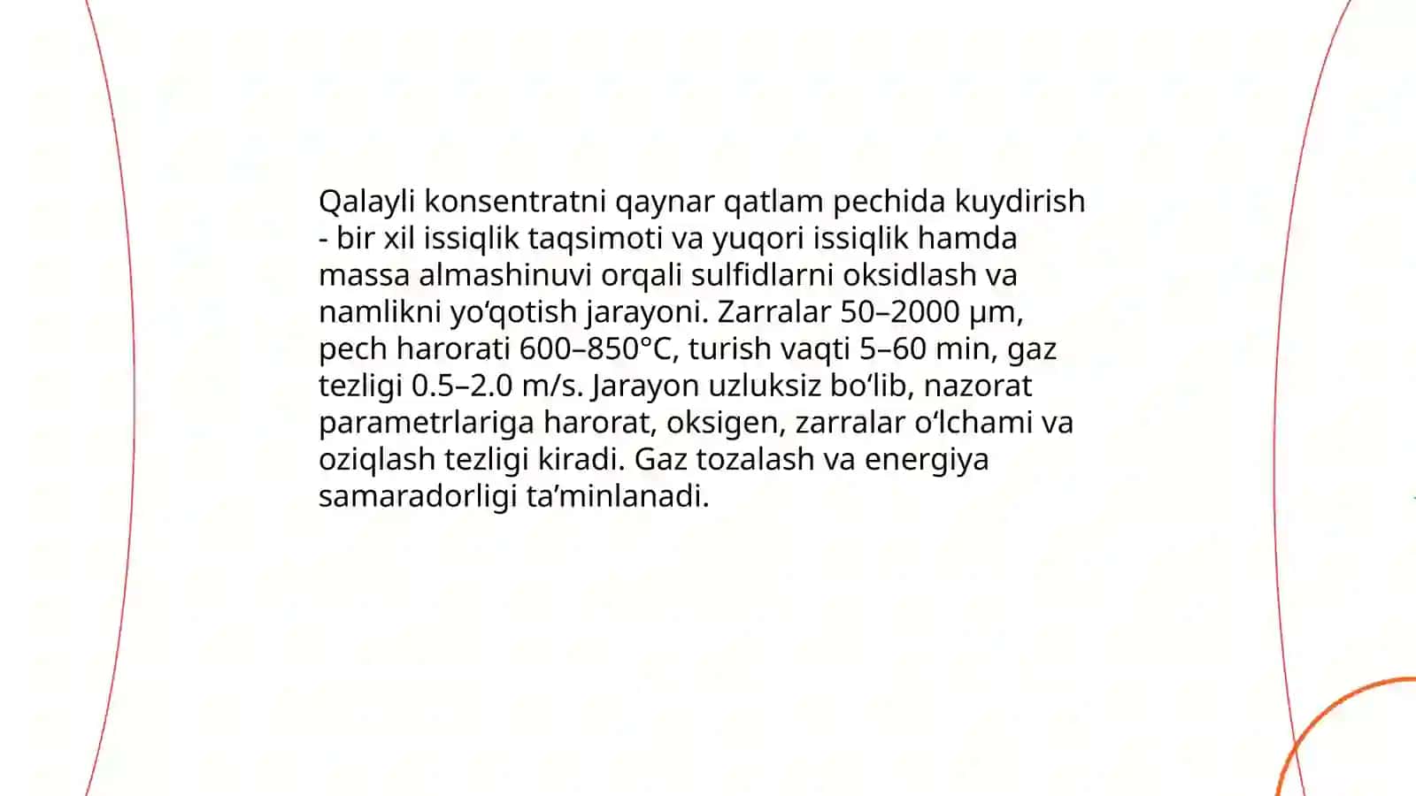Qalayli konsentratni qaynar qatlam pechida kuydirish 3