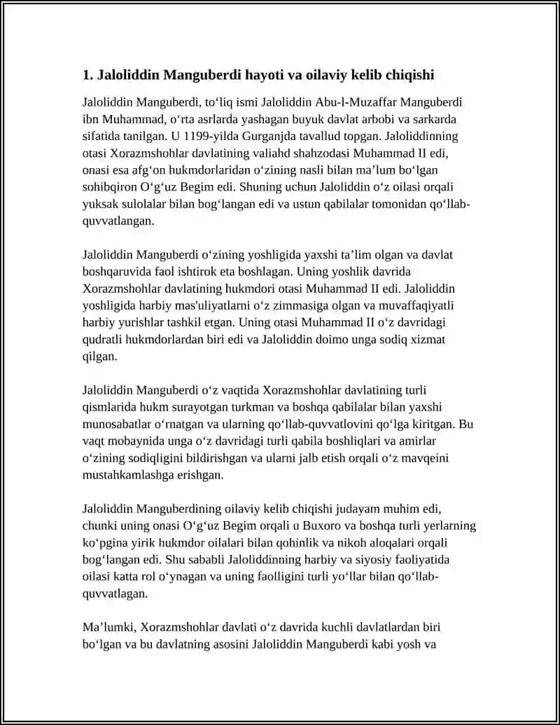 JALOLIDDIN MANGUBERDI - VATAN HIMOYACHISI 3