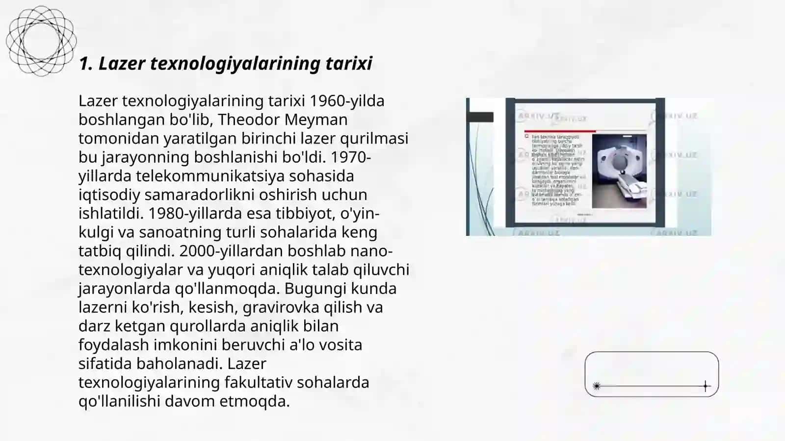 Lazer texnologiyalari va ularning tibbiyotda qo'llanilishi 3