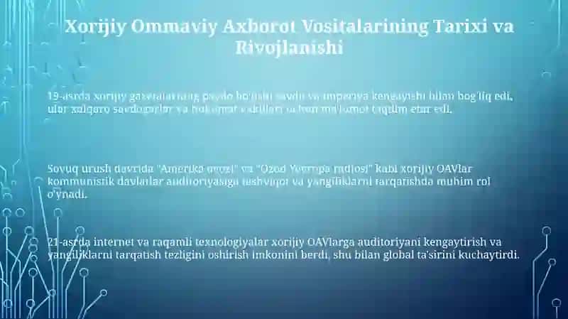 Xorijiy OAV ning media makondagi o'rni 3