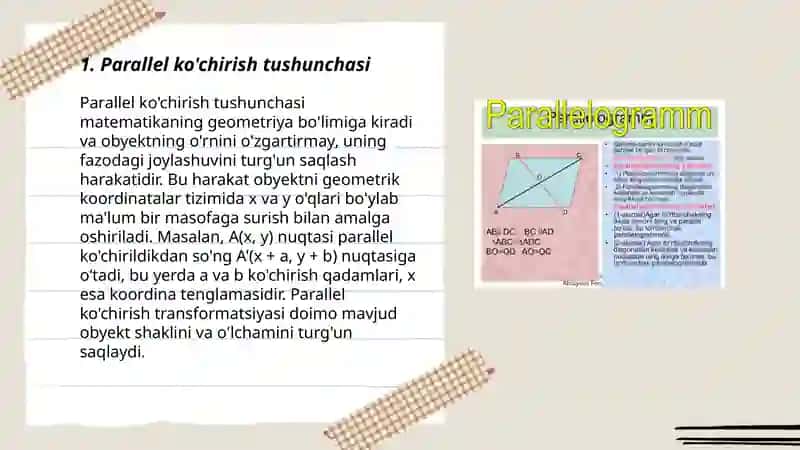 Parallel ko'chirish va burish 3