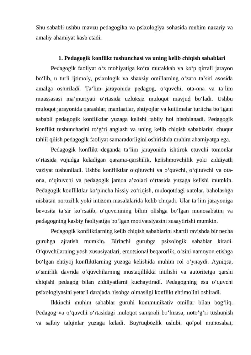 Pedagogik konfliktlarni hal etishda pedagogning kasbiy mahorati. 3