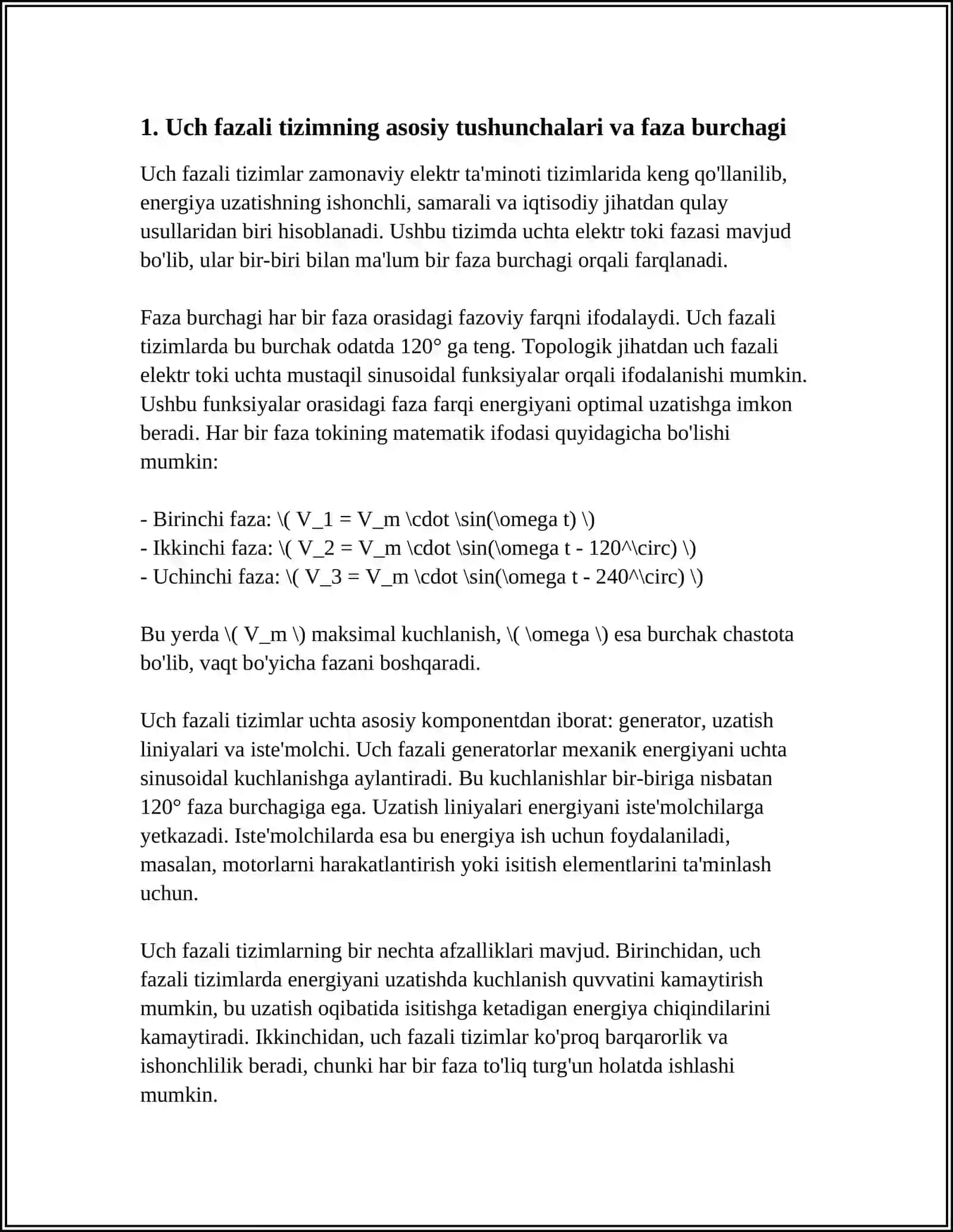 UCH FAZALI.OʻZGARUVCHAN TOK ZANJIRLARI 3