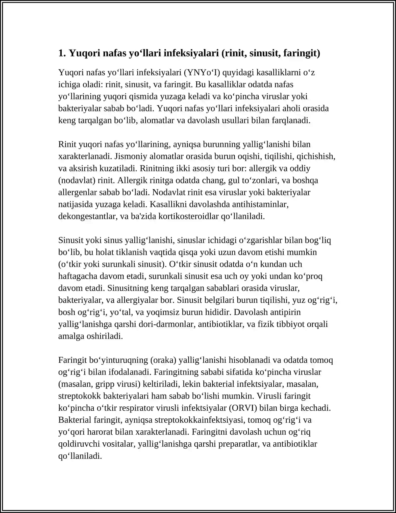 NAFAS OLISH A'ZOLARI KASALLALIKLARI 3