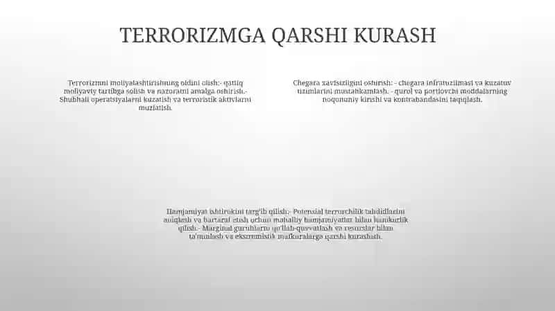 Milliy Havfsizlikni Taminlash Borasaida Amalga Oshirilayotgan Ishlar 3
