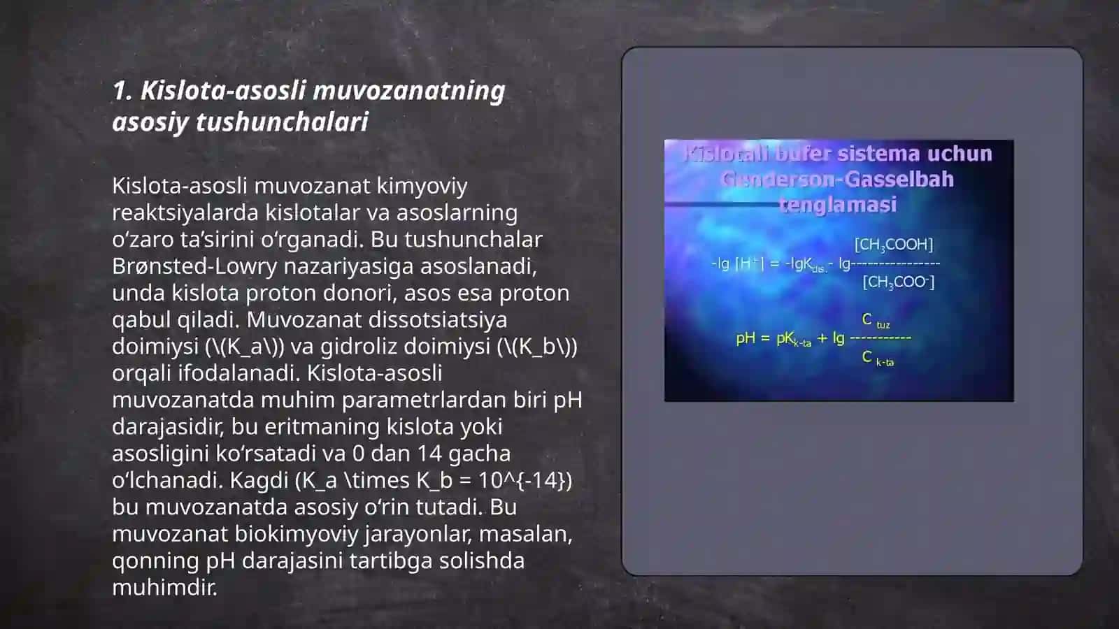 Kislota-asosli muvozanat.Bufer sistemalar 3