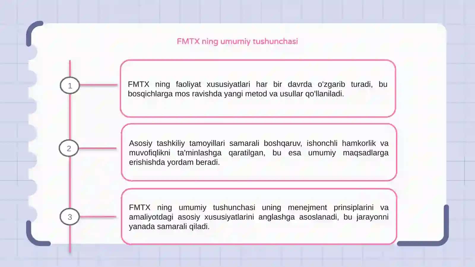FMTX ning xar bir davrda faoliyat xususiyati, asosiy tashkiliy tamoyillari 3