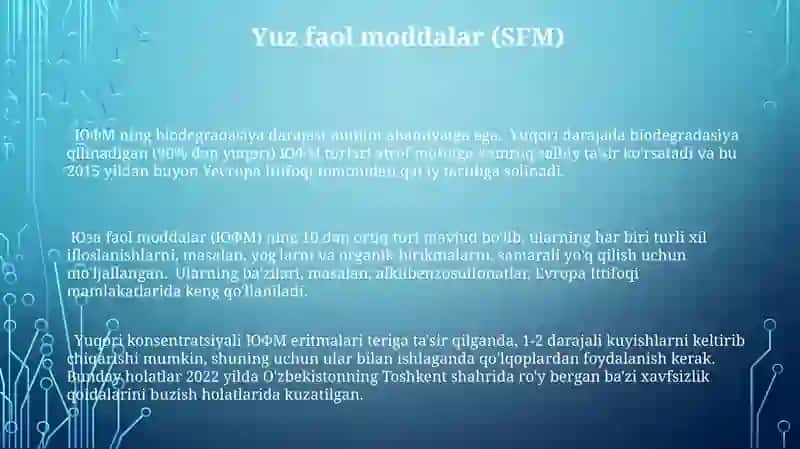 ЮФМ ning biodegradasiya darajasi muhim ahamiyatga ega 3