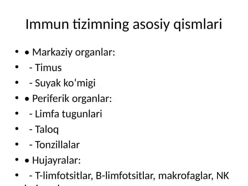 Immun tizimning shakllanishi va o‘zgarish bosqichlari 3