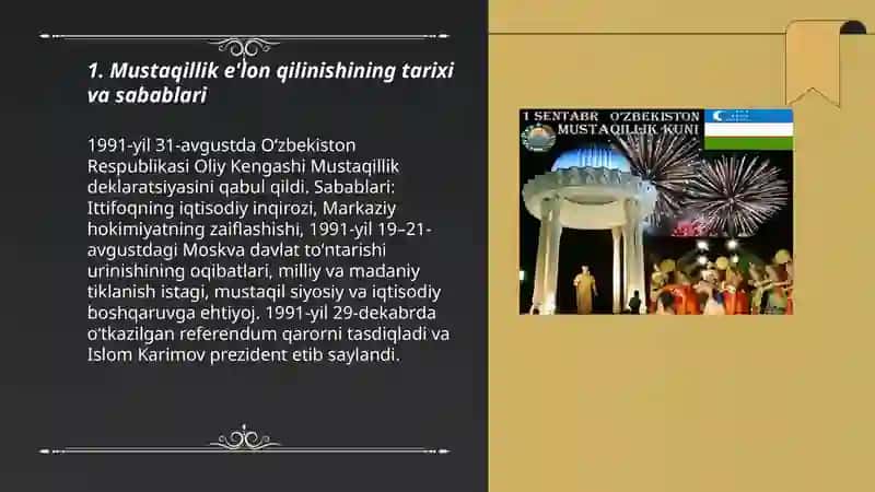 Mustaqillik e'lon qilinishining tarixi va sabablari 3