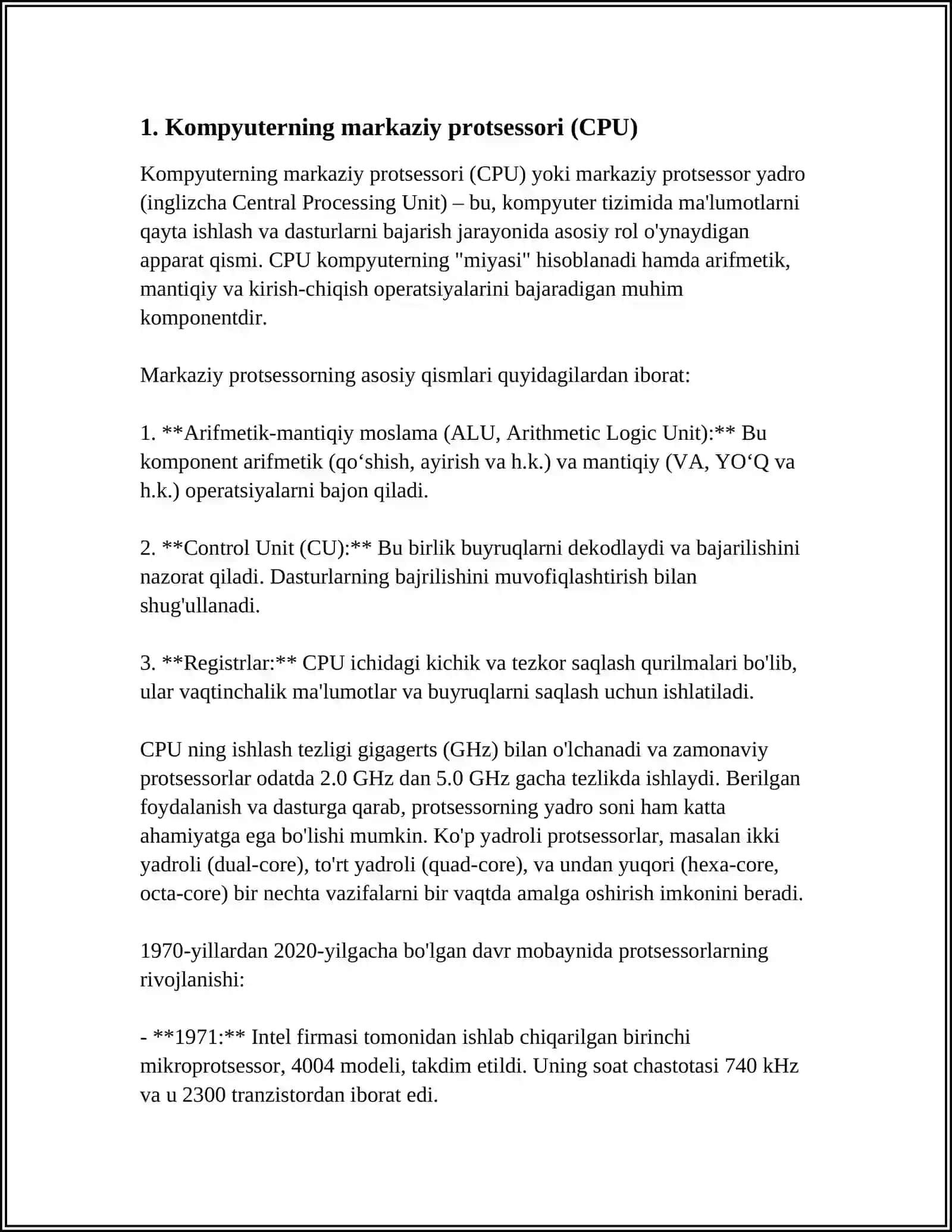 Kompyuterning markaziy protsessori (CPU) 3
