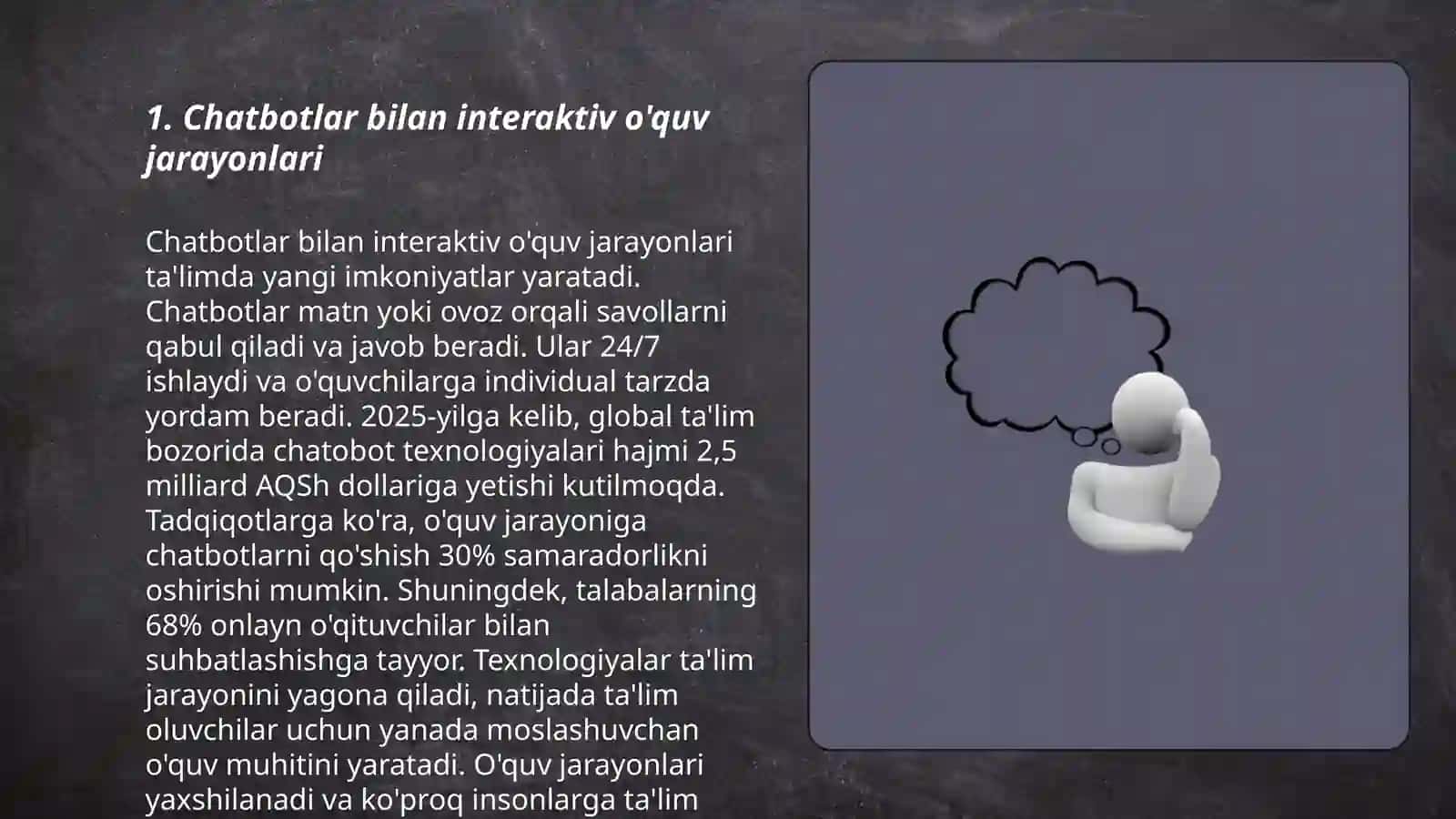 Chatbotlar bilan interaktiv o'quv jarayonlari 3