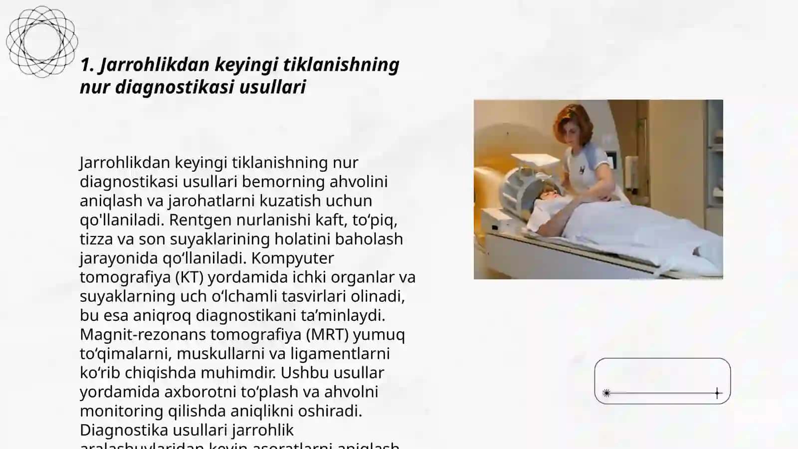 Jarrohlikdan keyingi tiklanishning nur diagnostikasi usullari 3