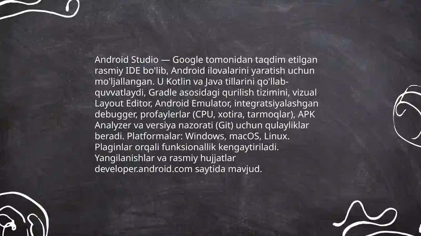 Mobil qurilmalar uchun dasturiy vositalar 3