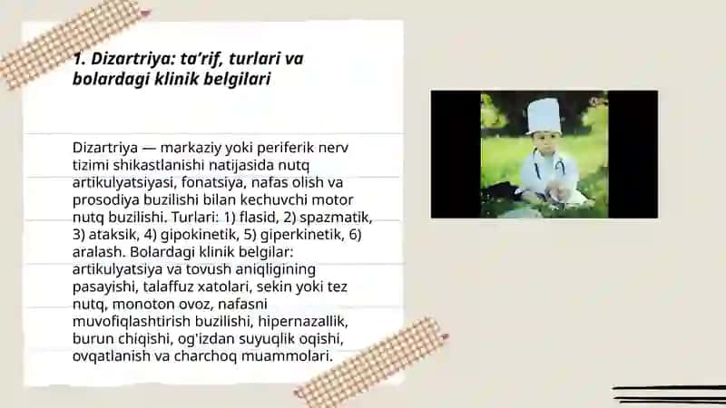 Dizartriya bilan og'rigan bolalar uchun logoritmika 3