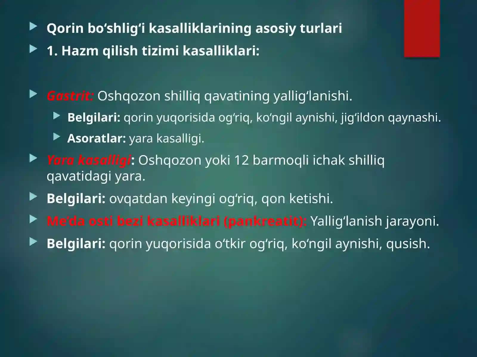 Qorin bo’shlig’i kasalliklari 3