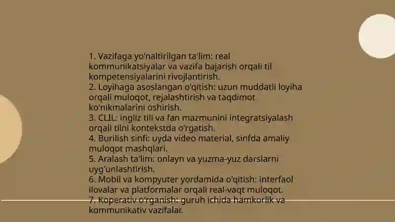 Ingliz tili o'qitishning yangi metodlari 3