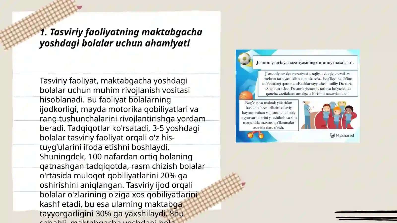 Maktabgacha yoshdagi bolalarni tasviriy faoliyatlarining òziga xos xususiyatlari 3