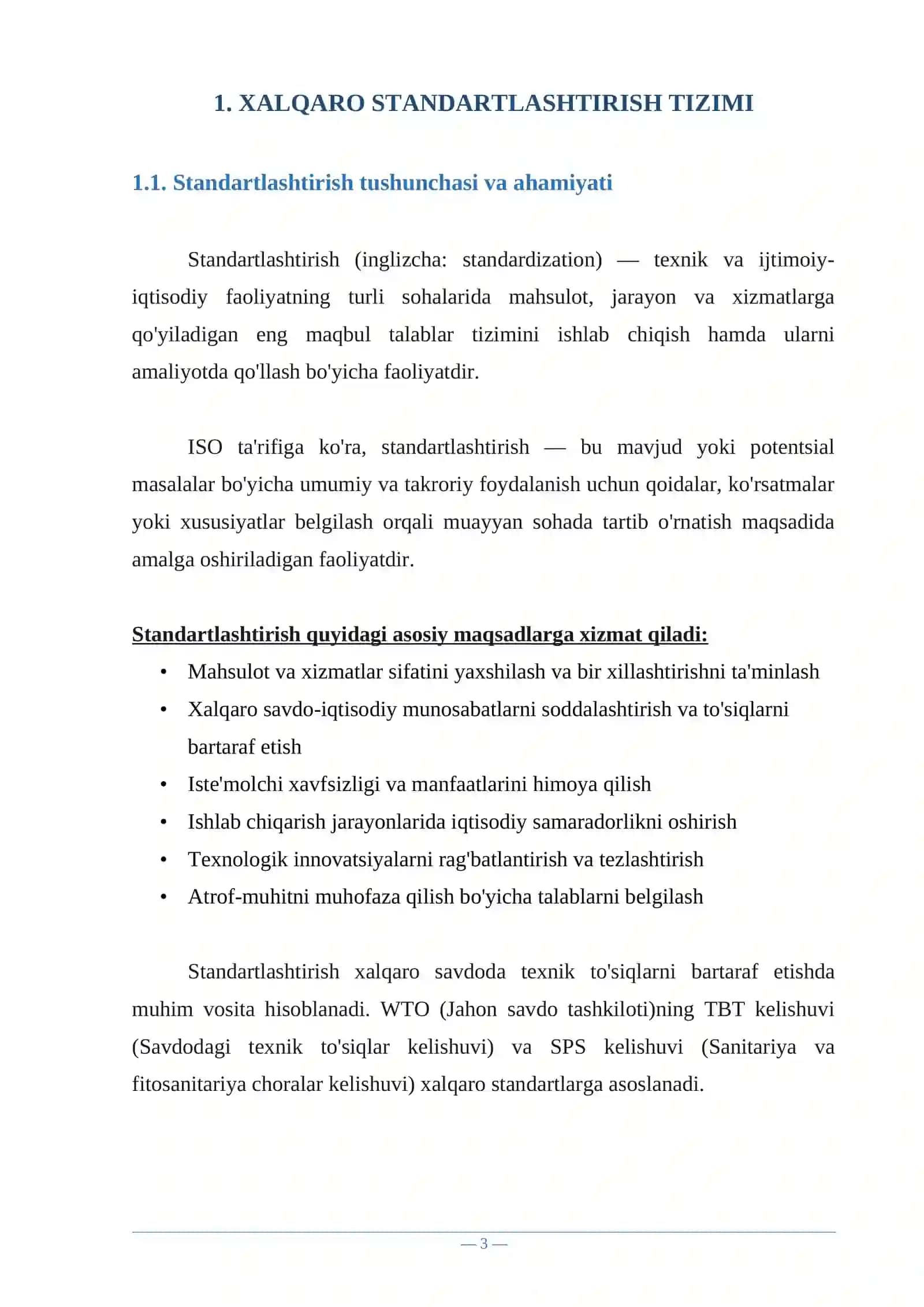Xalqaro standartlashtirish va metrologiya tizimlari 3