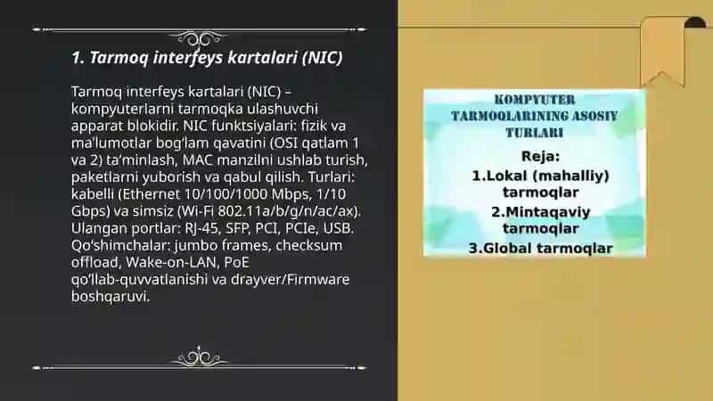 Tarmoq interfeys kartalari (NIC) 3