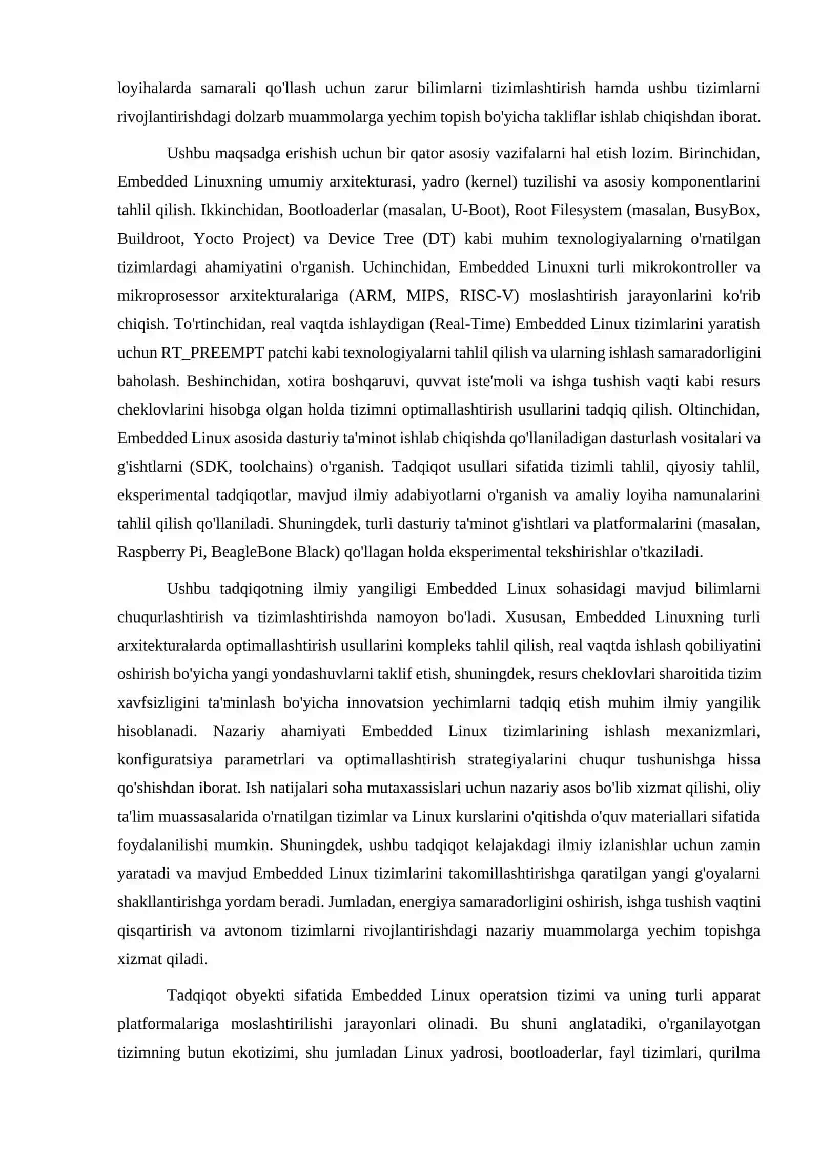 O'RNATILGAN OPERATSION TIZIMLAR (EMBEDDED LINUX) 3