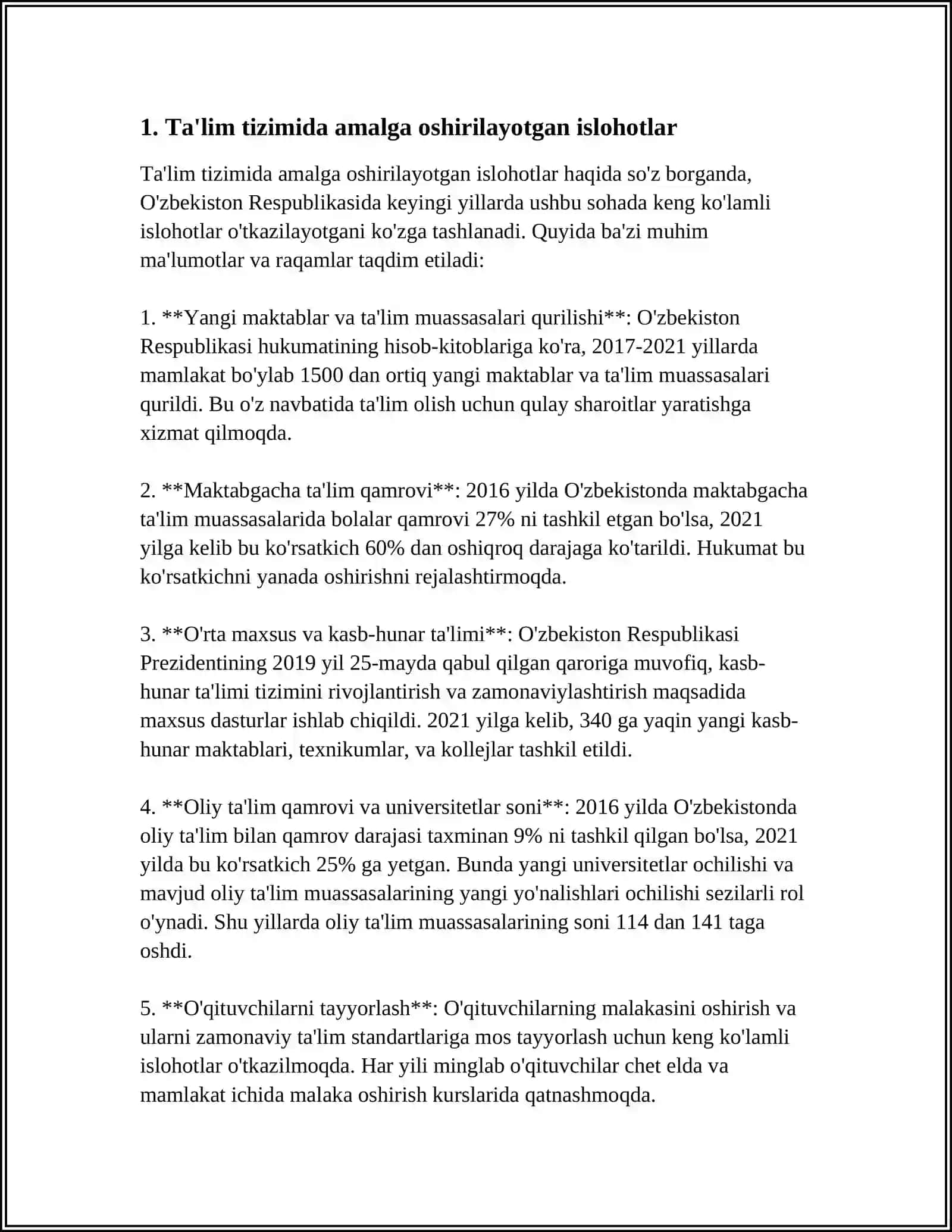 Oʻzbekistonda Ijtimoiy Sohada Amalga Oshirilayotgan Oʻzgarishlar Mazmuni va Mohiyati 3